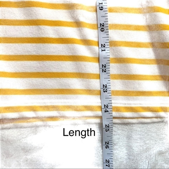 Old Navy Lemon Yellow Ruffled Stripe Pull On Crewneck Sweatshirt Top Small - Picture 13 of 15